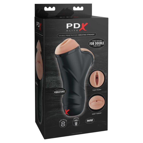 603912744422 PDX Elite Double Penetration Vibrating Stroker