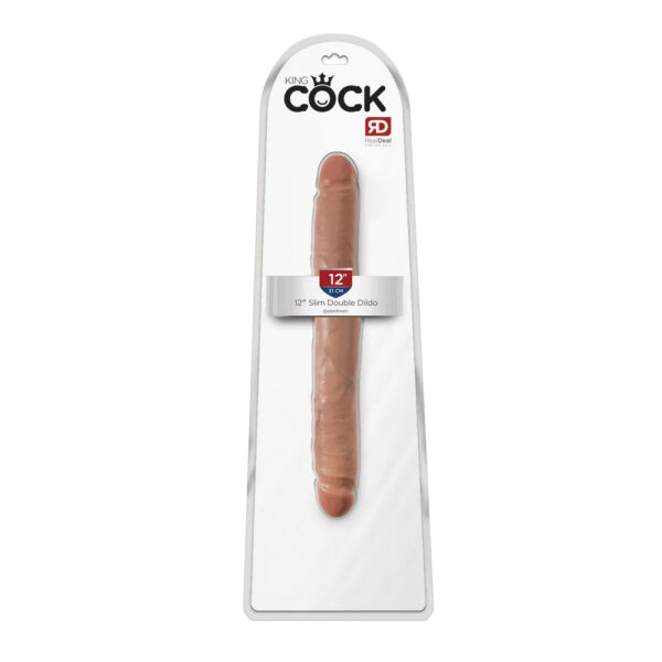 603912746457 King Cock 12" Slim Double Dildo Tan