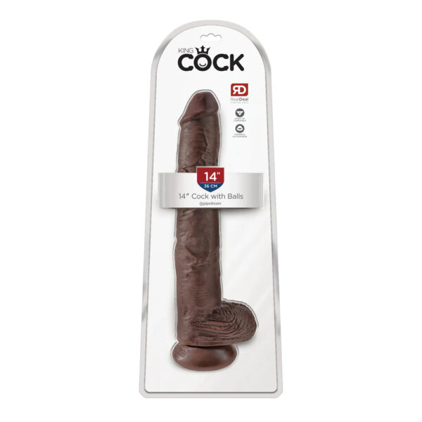 603912746679 King Cock 14" Cock With Balls Brown