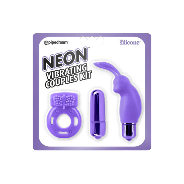 603912750362 Neon Vibrating Couples Kit Purple