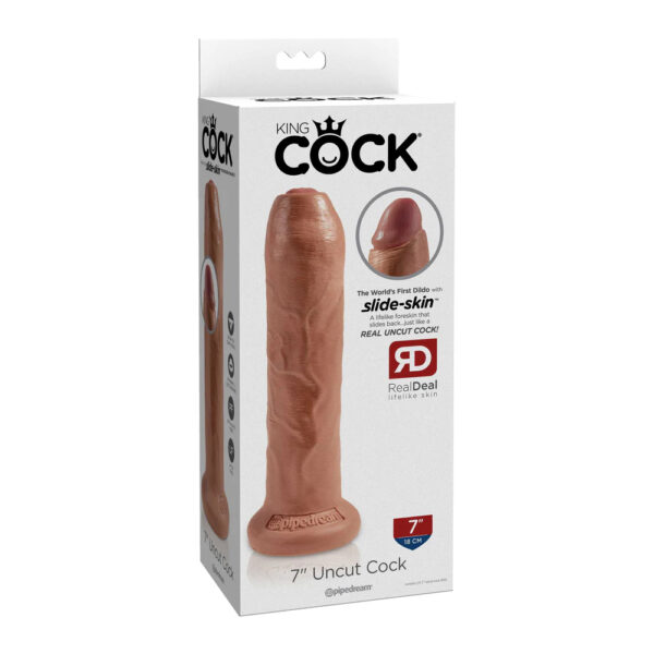 603912750829 King Cock 7" Uncut Cock Tan