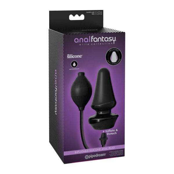 603912751987 Anal Fantasy Elite Collection Inflatable Silicone Butt Plug Black