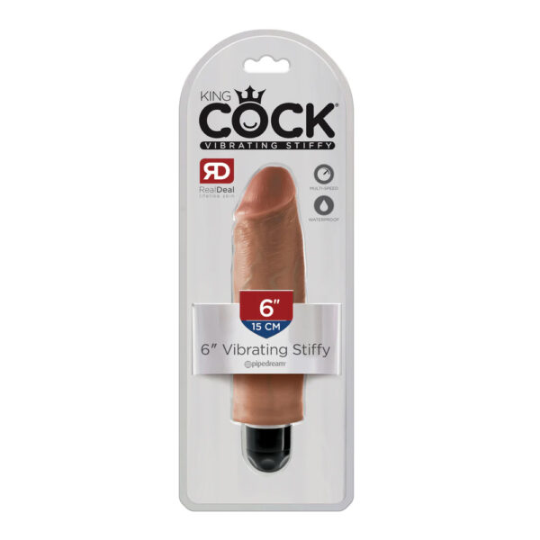 603912753196 King Cock 6" Vibrating Stiffy Tan