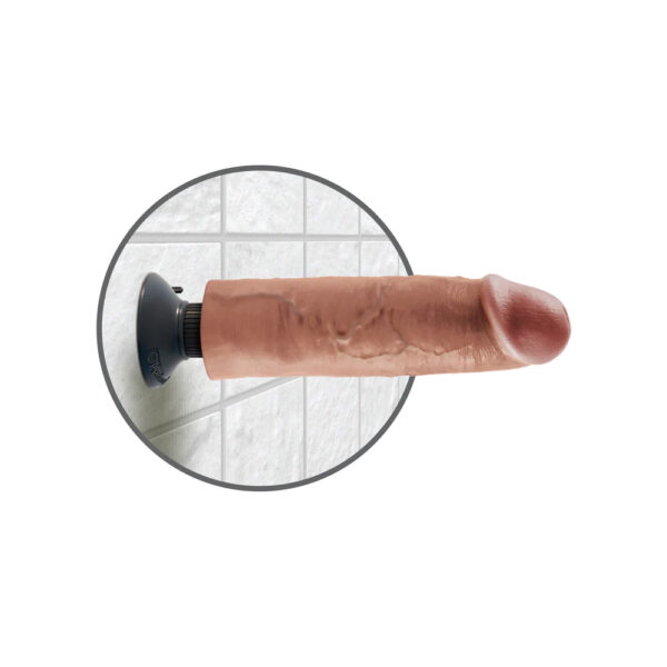 603912753288 3 King Cock 10" Vibrating Cock Tan