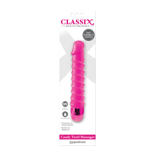 603912757460 Classix Candy Twirl Massager Pink