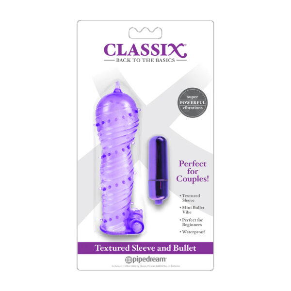 603912758955 Classix Textured Sleeve & Bullet Purple
