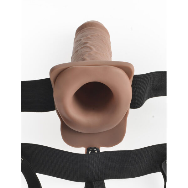603912759235 2 Fetish Fantasy 7" Hollow Rechargeable Strap-On With Remote Tan