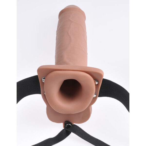 603912759259 2 Fetish Fantasy 10" Hollow Rechargeable Strap-On With Remote Tan