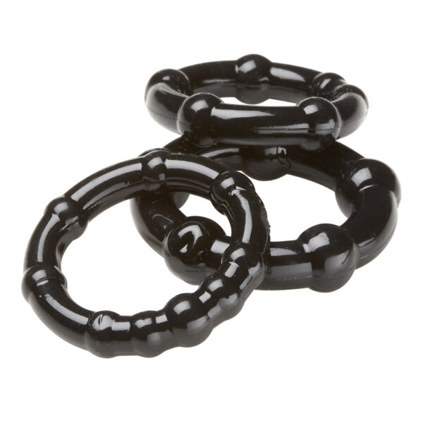 635346638411 3 Cloud 9 Cockring Combo Beaded Black