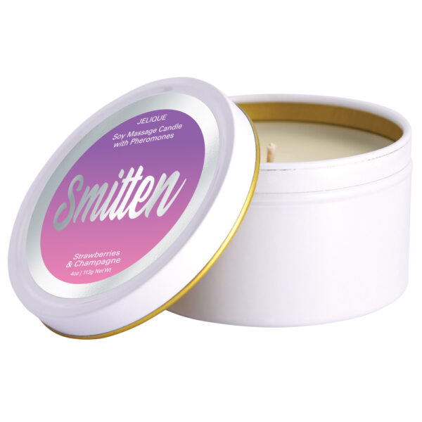 638258450027 2 Massage Candle With Pheromones Smitten Strawberry & Champagne 4 oz.