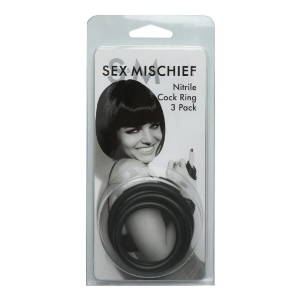 646709100346 Sex & Mischief Nitrile Cock Ring (3-Pack)