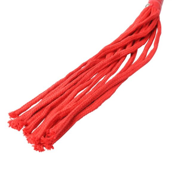 646709100421 3 Sex & Mischief Red Rope Flogger