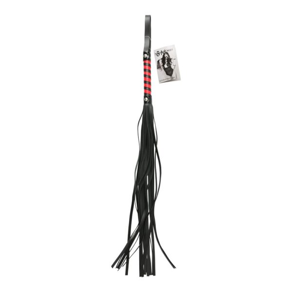 646709100452 Sex & Mischief Red & Black Stripe Flogger