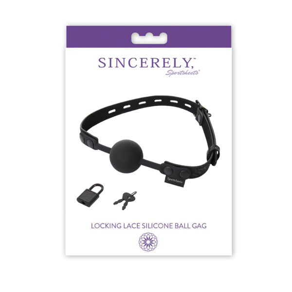 646709520090 Sincerely Locking Lace Silicone Ball Gag