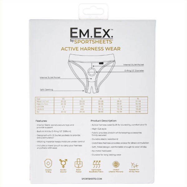 646709661038 2 Em.Ex: Active Harness Wear Black Silhouette M