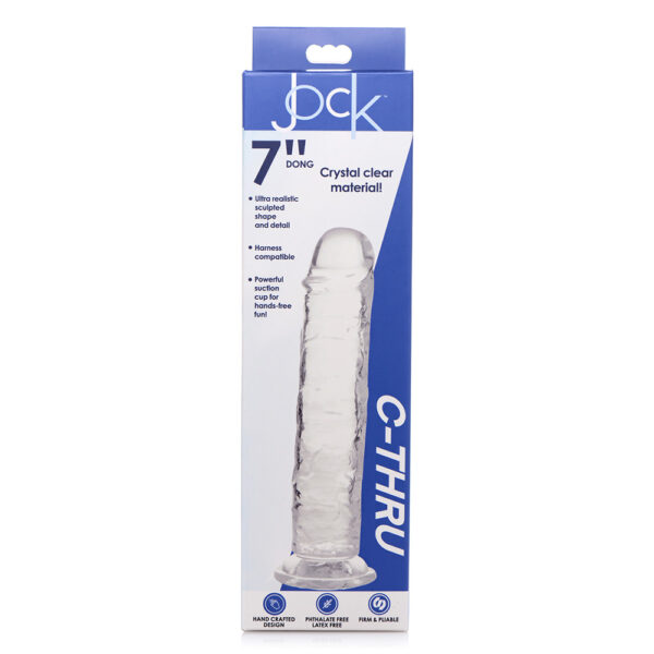 653078941869 Jock C-Thru Slim 7" Clear Tpe Dildo