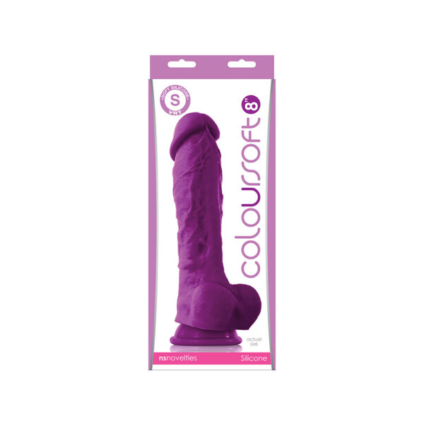 657447098444 Colour-Soft 8" Soft Dildo Purple