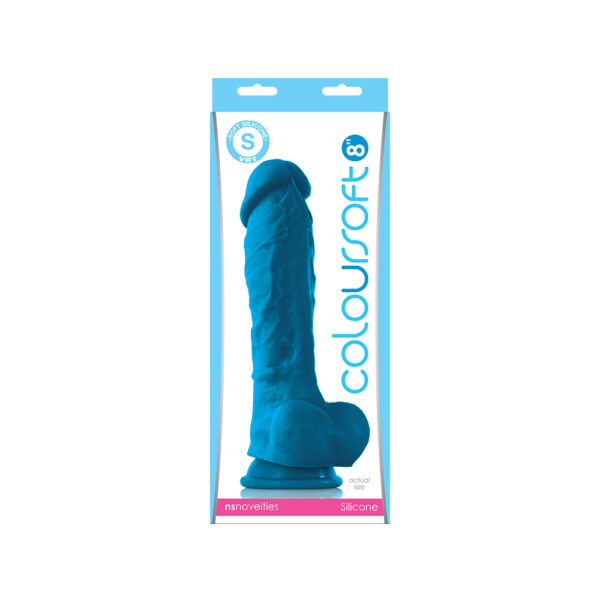 657447098451 Colour-Soft 8" Soft Dildo Blue