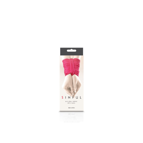 657447099922 Sinful Nylon Rope 25Ft Pink