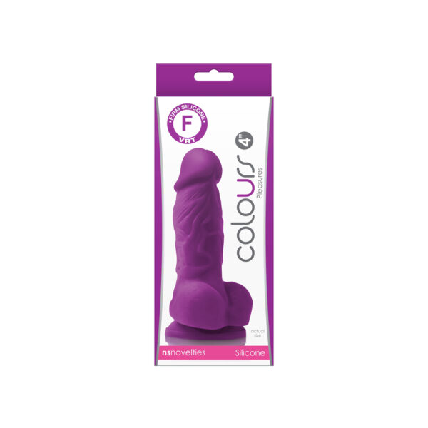 657447100116 Colours Pleasures 4" Dildo Purple