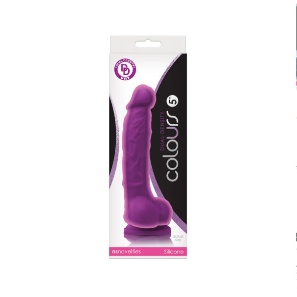 657447100147 Colours Dual Density 5" Dildo Purple