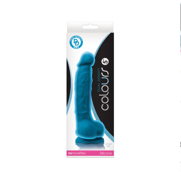 657447100154 Colours Dual Density 5" Dildo Blue