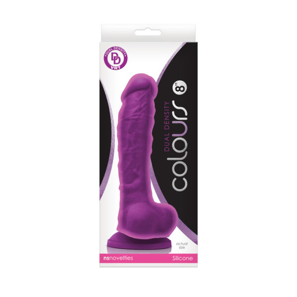 657447100178 Colours Dual Density 8" Dildo Purple