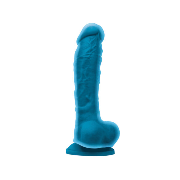 657447100185 2 Colours Dual Density 8" Dildo Blue