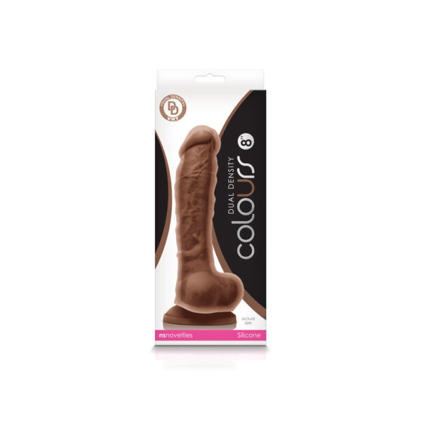 657447101663 Colours Dual Density 8" Dildo Brown