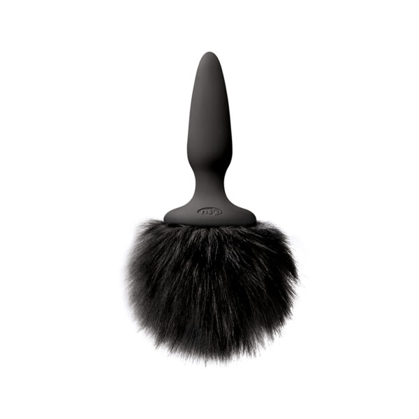 657447102486 2 Bunny Tails Mini Black Fur