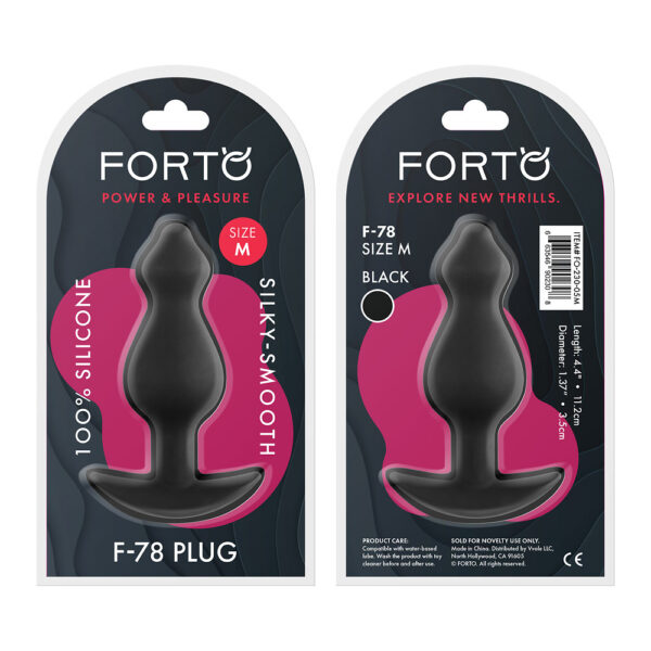 663546902308 F-78: Pointee 100% Silicone Plug Medium Black