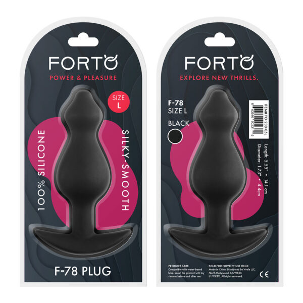 663546902315 F-78: Pointee 100% Silicone Plug Large Black