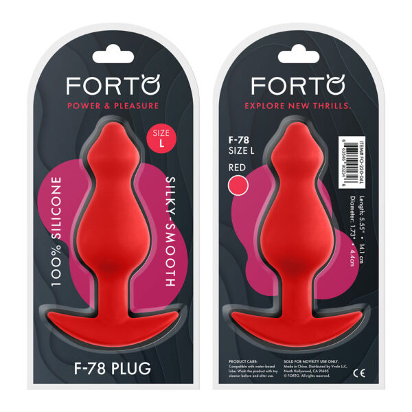 663546902346 F-78: Pointee 100% Silicone Plug Large Red