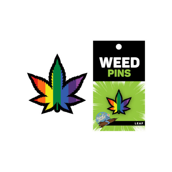 669203785055 Rainbow Marijuana Leaf Pin