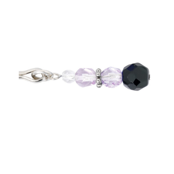 669729222027 3 Tweezer Clit Clamp W/Purple Beads - Adj.