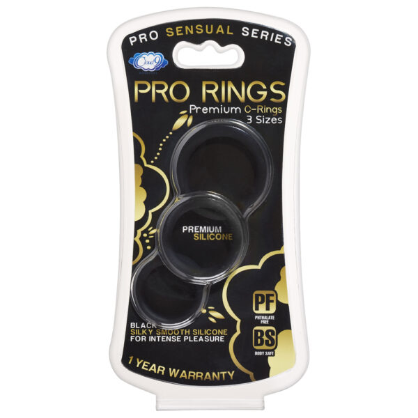 685239852134 Cloud 9 Pro Sensual Silicone Cock Ring 3 Pack Black