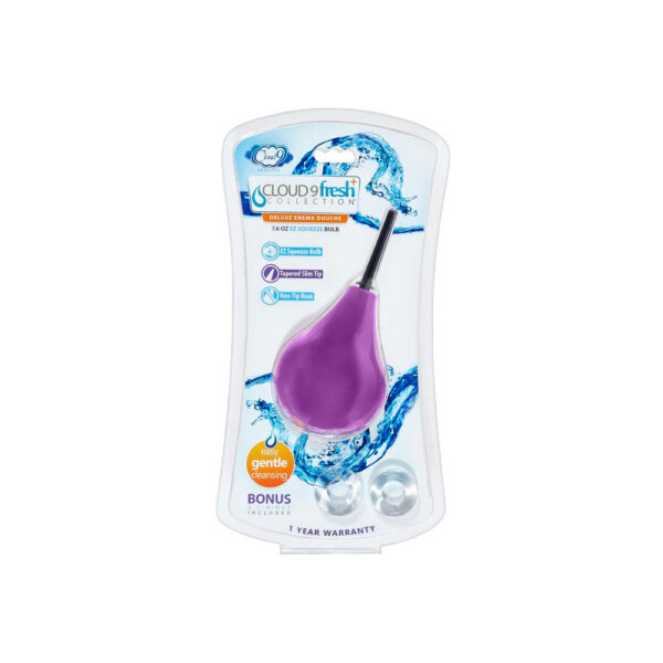 685239852653 Cloud 9 Fresh + Deluxe Anal Soft Tip Enema Douche 7.6 oz. & Cock Rings