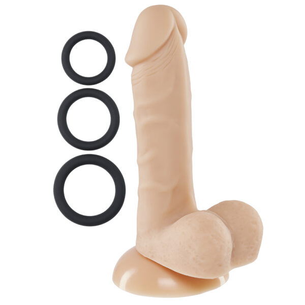 685239852820 2 Cloud 9 Pro Sensual Premium Silicone Dong W/ 3 C Rings Flesh 6"