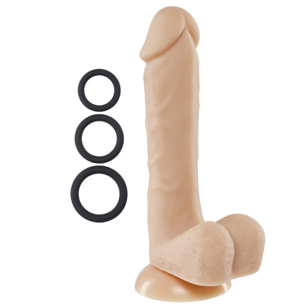 685239852851 2 Cloud 9 Pro Sensual Premium Silicone Dong W/ 3 C Rings Flesh 8"