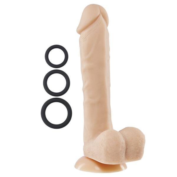 685239852882 2 Cloud 9 Pro Sensual Premium Silicone Dong W/ 3 C Rings Flesh 9"