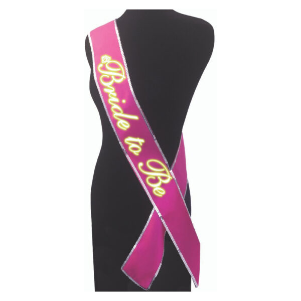 685634101080 Bride To Be Glow In The Dark Sash Hot Pink