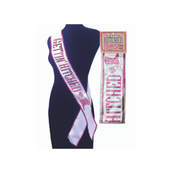 685634101608 Getting Hitched Glitter Sash