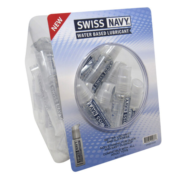 699439004378 Swiss Navy Water-Based Lubricant 1 oz. 50Ct Fishbowl