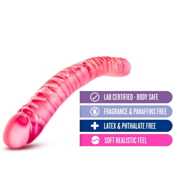 702730682142 3 B Yours 18" Double Dildo Pink