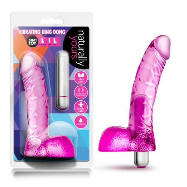 702730691274 Naturally Yours Vibrating Ding Dong Pink