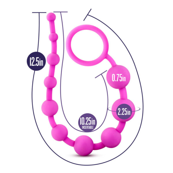 702730691311 2 Luxe Silicone 10 Beads Pink