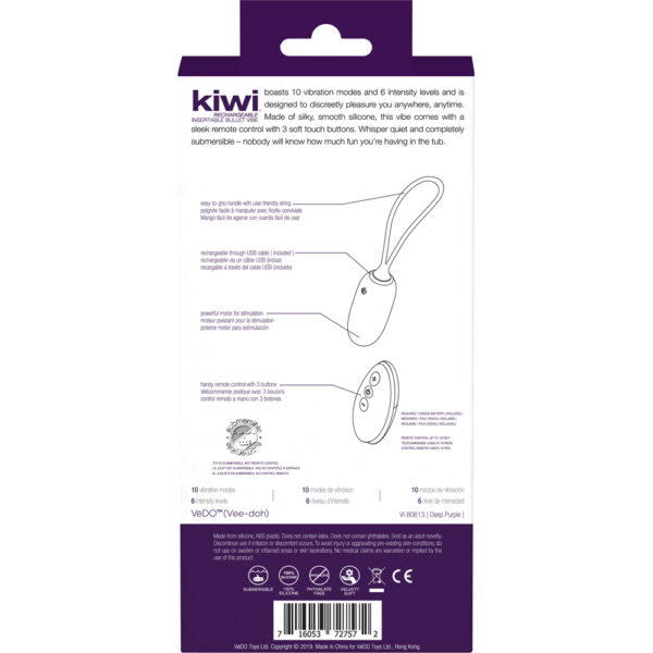 716053727572 2 Kiwi Rechargeable Insertible Bullet Deep Purple