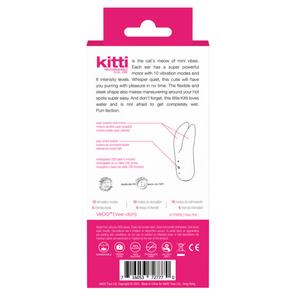 716053727770 3 Kitti Rechargeable Dual Vibe Foxy Pink