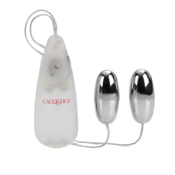 716770004000 2 Pocket Exotics Vibrating Double Silver Bullets Silver