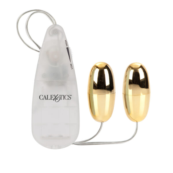 716770004017 2 Pocket Exotics Vibrating Double Gold Bullets Gold